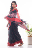 Soft Bengal Handwoven Cotton Saree - Black
