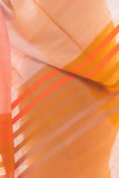 Soft Bengal Handwoven & Kantha Stitch Cotton Saree - Vibrant Orange