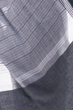 Soft Bengal Handwoven Cotton Saree - Grey & Black