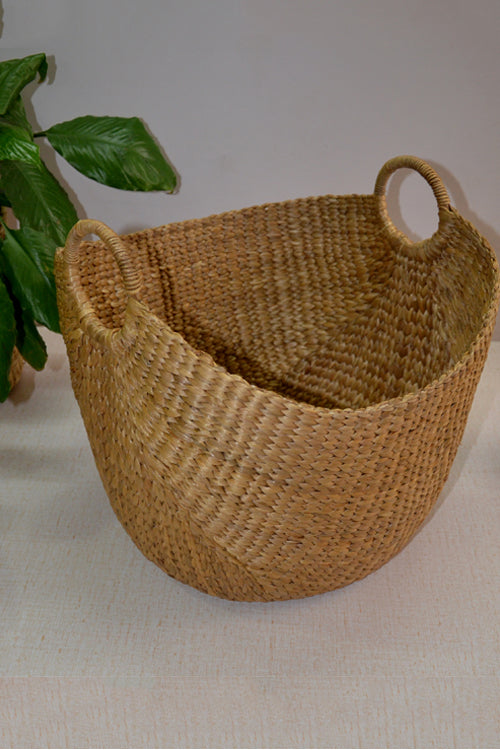 Dharini Water Hyacinth Laundry Basket Small