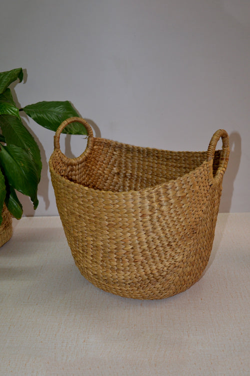 Dharini Water Hyacinth Laundry Basket Small