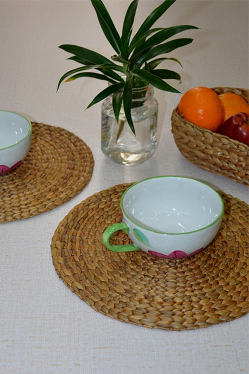 Dharini Water Hyacinth Round Mats (Set of 2)