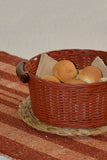 Dharini Rattan Round Utility Basket (Rust)