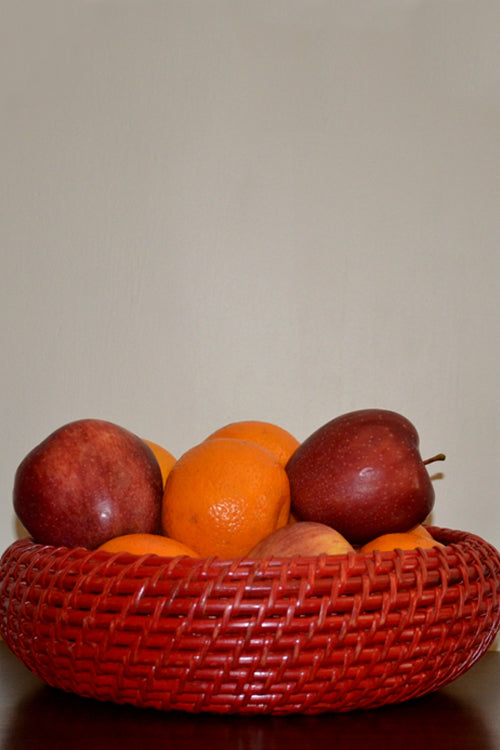 Dharini Cane Fruit & Utility Basket (Red)