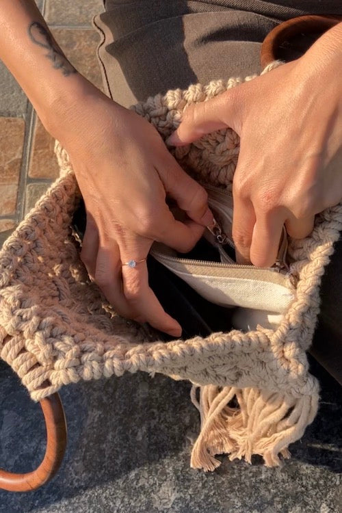 House Of Macrame 'Heer' Handbag - Beige