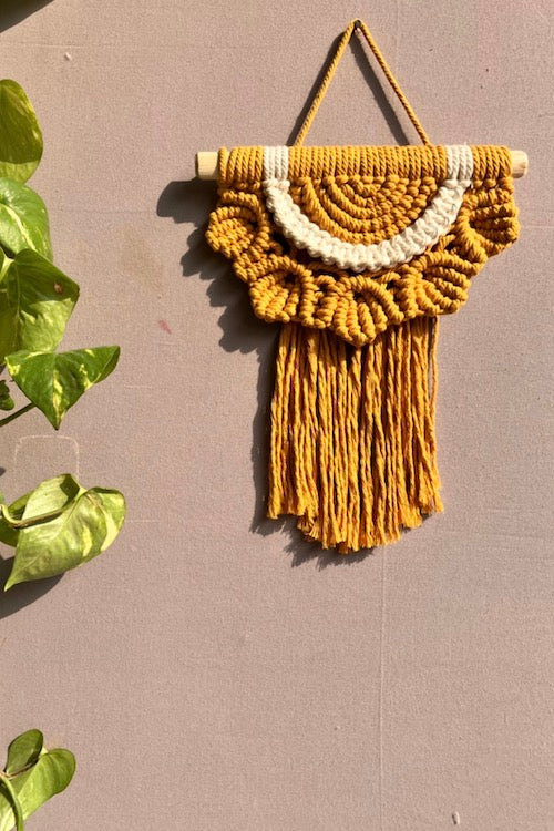 House Of Macrame 'Kyaari' Wall-Hanging - Mustard