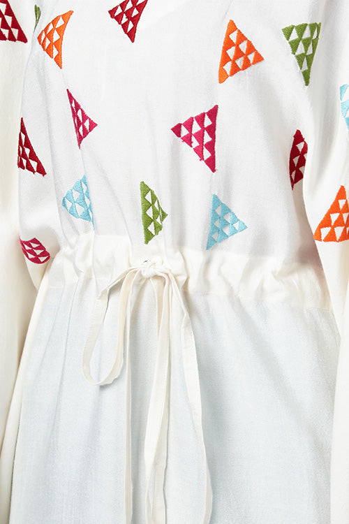 Okhai 'Celebration' Embroidered Cotton Silk Blend Kaftan | Relove