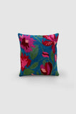  Hand Embroidered blue and pink Woollen Cushion Cover 12x12 Online