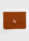 Corsage- Aari Embroidered Laptop Sleeve Brown
Size : 15.5" by 11"