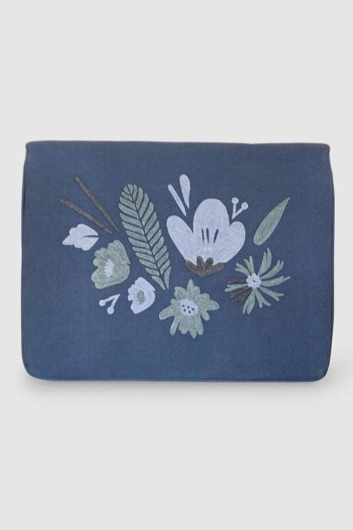 Bouquet - Aari Embroidered Laptop Sleeve Light Blue
Size : 10.5" by 7.5"