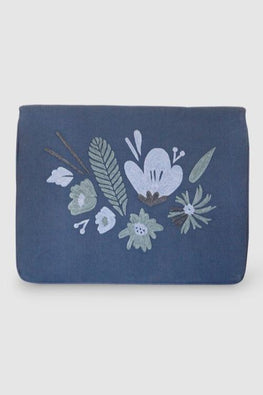 Bouquet - Aari Embroidered Laptop Sleeve Light Blue
Size : 10.5" by 7.5"
