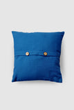 Zaina By Ctok'-Hoopoe Bird Hand Embroidered Chainstitch Cushion Cover Blue