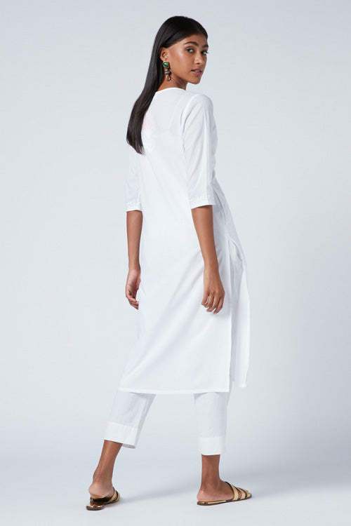 Okhai 'Devi' Chikankari Cotton Cambric Kurta