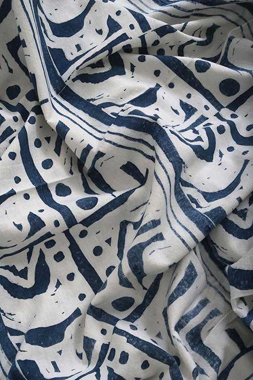 Creative Bee Natural-Dye-Block-Print-Cotton-Fabric (0.5 Meter)