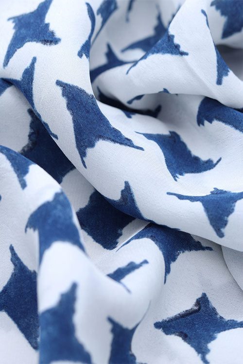 Creative Bee Natural-Dye-Block-Print-Silk-Fabric (0.5 Meter)