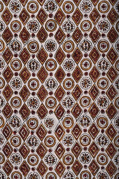 Creative Bee Azo Free Dye Block Prin Silk Fabric (0.5 Meter)