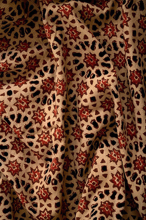 Creative Bee Natural-Dye-Block-Print-Cotton-Fabric (0.5 Meter)