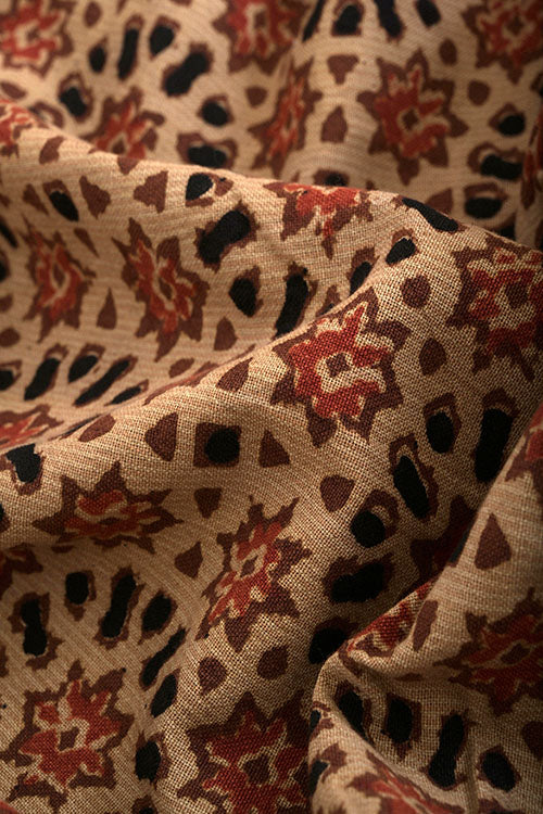 Creative Bee Natural-Dye-Block-Print-Cotton-Fabric (0.5 Meter)