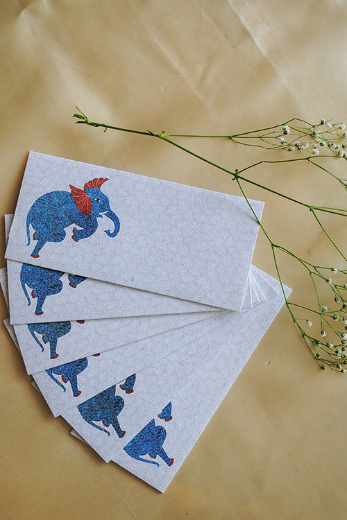 Ekibeki Gond Envelope Set Of 6 - Elephant