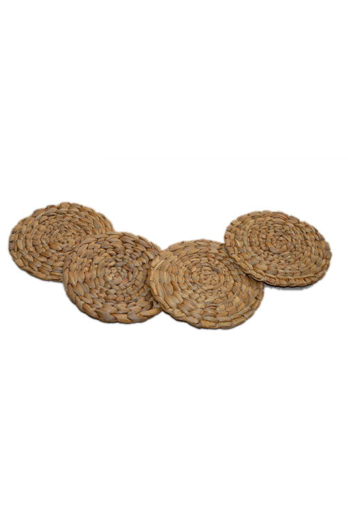 Dharini Water Hyacinth Round Coasters (Set of 4)