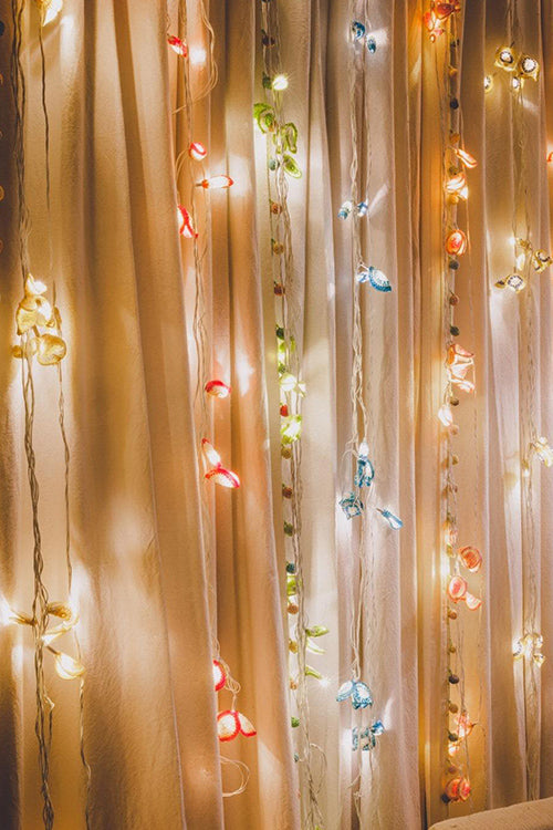 Samoolam Handmade Home Decor LED String Lights ~ Pink Five Petal