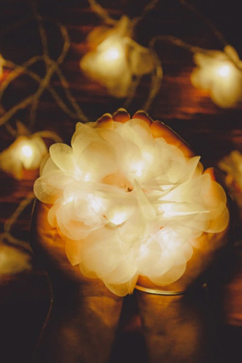 Samoolam Handmade Home Decor LED String Lights ~ Lilac Rose