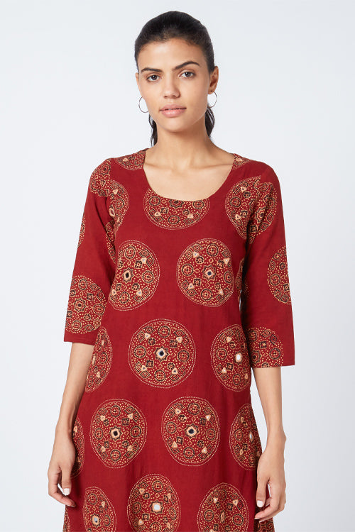 Okhai 'Creative' Blockprint Embroidered Cotton Dress | Rescue