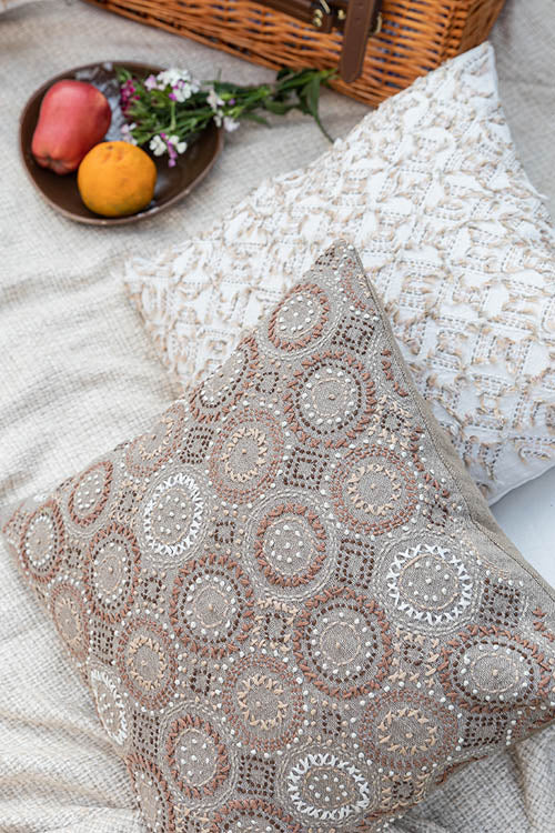 Onset Homes Ruffle Cushion Cover -Foggy Dew