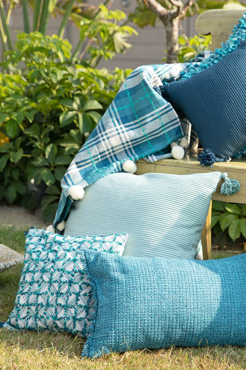 Onset Homes Ruffle Cushion Cover -Teal