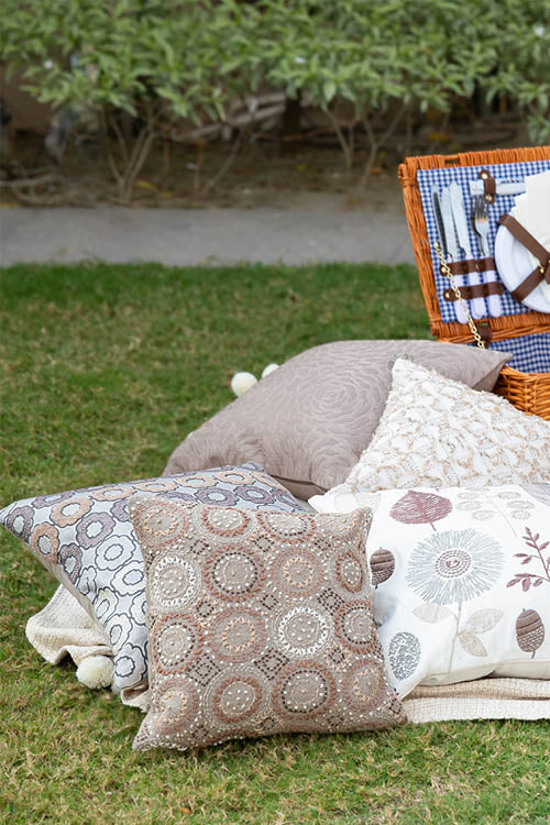 Onset Homes Ruffle Cushion Cover -Foggy Dew