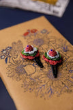 Samoolam Handmade Crochet Flower Hair Clips Set - Cinnamon Rose