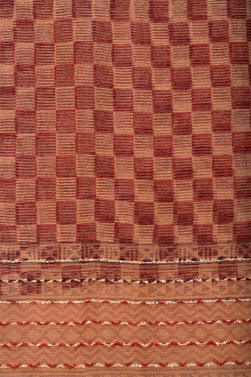 Natural Dye Block Print Silk Sari-5