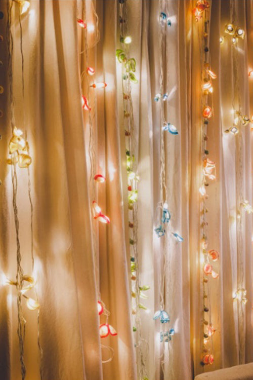 Samoolam Handmade Home Decor LED String Lights ~ Blue Yellow Lily Bougainvillea