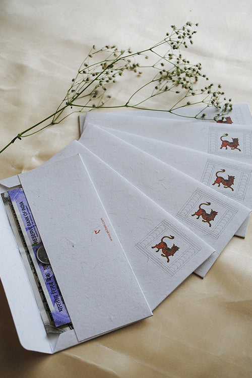 Ekibeki Chitrakathi Envelope Set Of 6 - Peacock