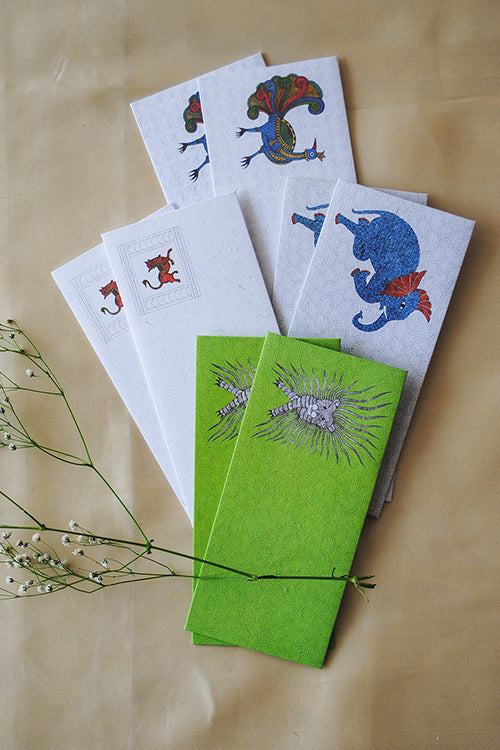 Ekibeki Gond Envelope Set Of 6 Set Of 6 Envelop Green