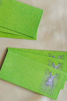 Ekibeki Gond Envelope Set Of 6 Set Of 6 Envelop Green
