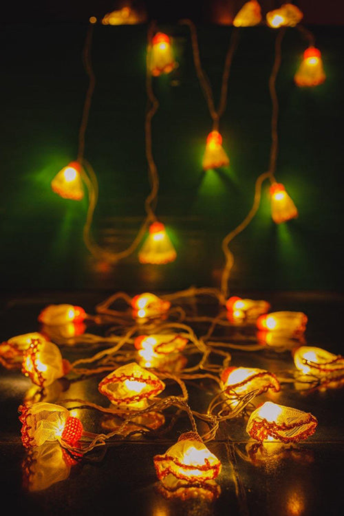Samoolam Handmade Orange Frock Christmas LED Lights Decorations Item Online