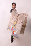 Pattachitra Handpainted Tussar Silk "Krishna Leela" Dupatta